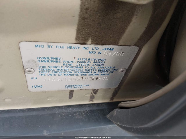 Продаж на аукціоні авто 2001 Subaru Forester L, vin: JF1SF63581H711245, номер лоту: 44925884