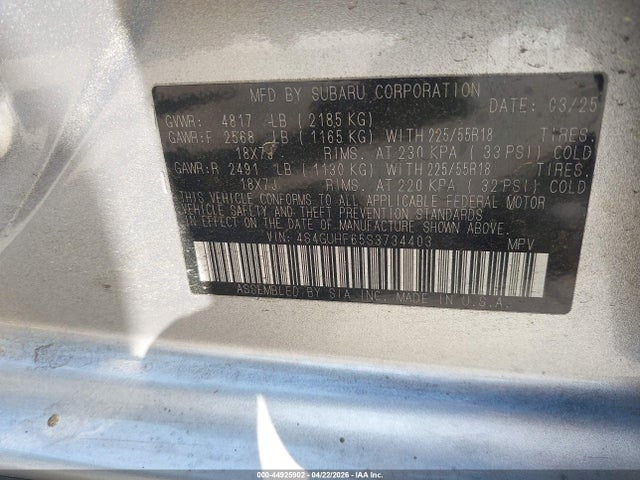 Продажа на аукционе авто 2025 Subaru Crosstrek Sport, vin: 4S4GUHF65S3734403, номер лота: 44925902
