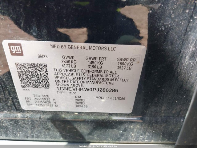 Aukcja sprzedaży 2023 Chevrolet Traverse Awd Lt Leather, vin: 1GNEVHKW0PJ286385, numer aukcji: 44925918