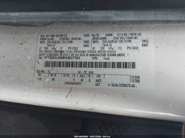 Ford Transit-250 Cargo Van 2023 1FTBR3U88PKB37783 Image 9