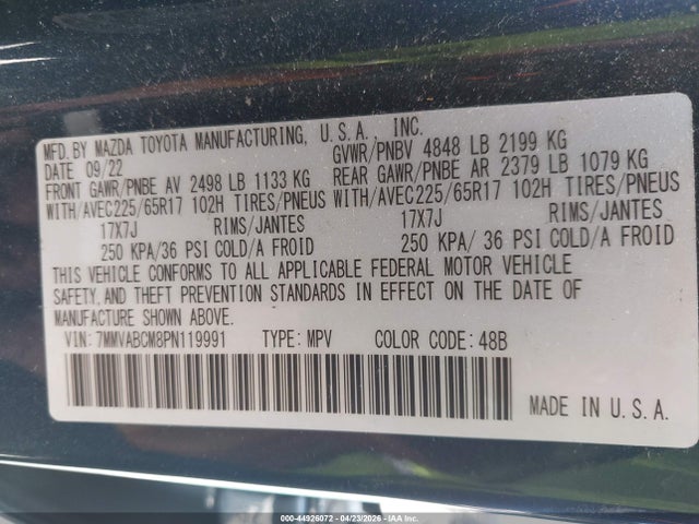 Aukcja sprzedaży 2023 Mazda Cx-50 2.5 S Preferred Plus, vin: 7MMVABCM8PN119991, numer aukcji: 44926072
