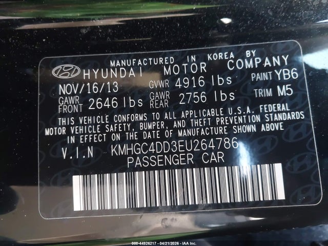 Hyundai Genesis 3.8 2014 KMHGC4DD3EU264786 Image 9