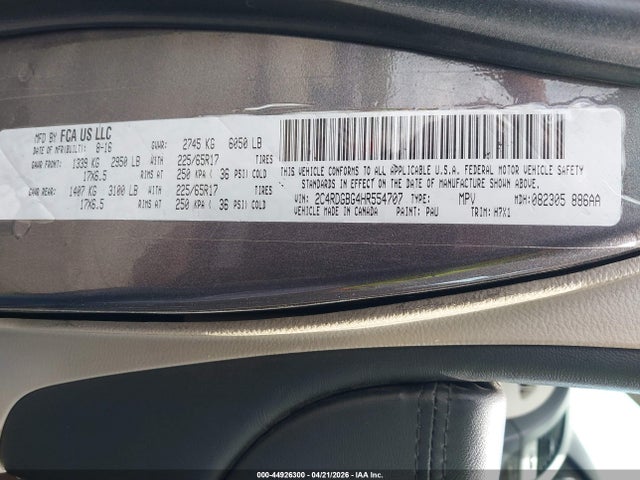 2C4RDGBG4HR554707 Dodge Grand Caravan Se