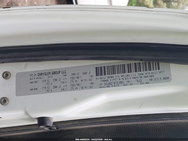 Продажа на аукционе авто 2015 Ram 1500 Tradesman, vin: 3C6JR6DT0FG539831, номер лота: 44926324