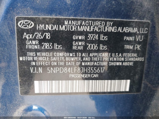 Hyundai Elantra Value Edition 2018 5NPD84LF8JH355617 Image 9