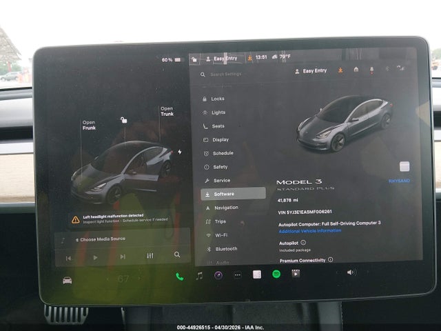 Продаж на аукціоні авто 2021 Tesla Model 3 Standard Range Plus Rear-wheel Drive, vin: 5YJ3E1EA5MF006261, номер лоту: 44926515