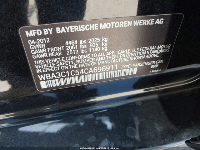 Продажа на аукционе авто 2012 Bmw 328i, vin: WBA3C1C54CA696911, номер лота: 44926531
