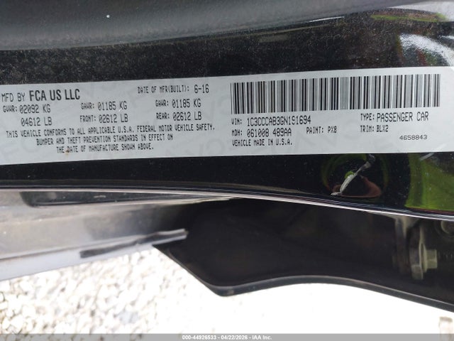 2016 Chrysler 200 Limited Platinum მანქანა იყიდება აუქციონზე, vin: 1C3CCCAB3GN191694, აუქციონის ნომერი: 44926533