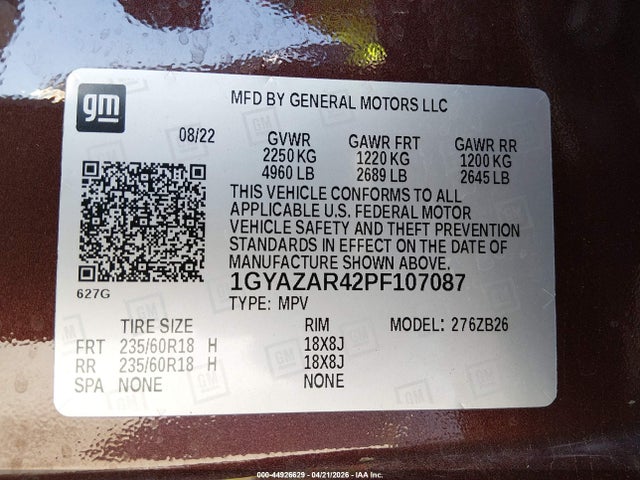 Продаж на аукціоні авто 2023 Cadillac Xt4 Fwd Luxury, vin: 1GYAZAR42PF107087, номер лоту: 44926629