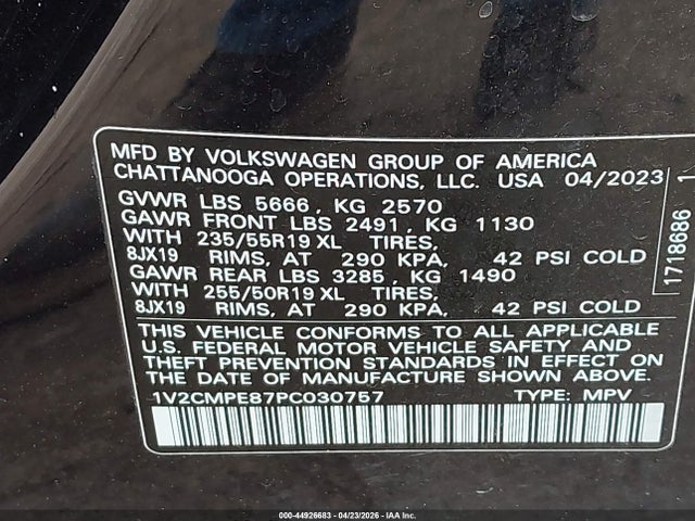 Aukcja sprzedaży 2023 Volkswagen Id.4 Pro, vin: 1V2CMPE87PC030757, numer aukcji: 44926683