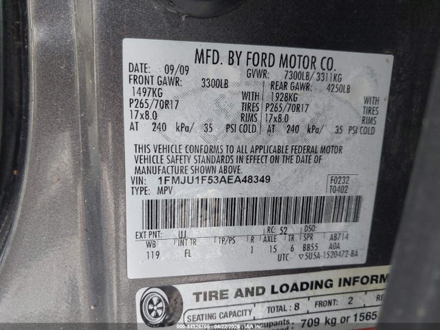 2010 Ford Expedition Xlt მანქანა იყიდება აუქციონზე, vin: 1FMJU1F53AEA48349, აუქციონის ნომერი: 44926705