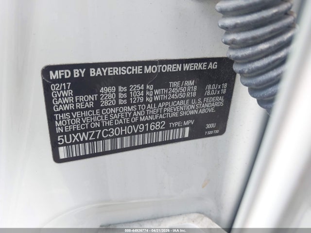 5UXWZ7C30H0V91682 BMW X3 Sdrive28i