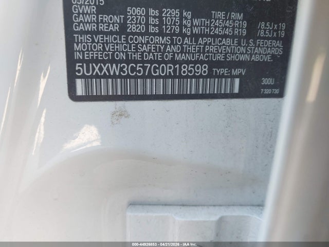 5UXXW3C57G0R18598 BMW X4 Xdrive28i