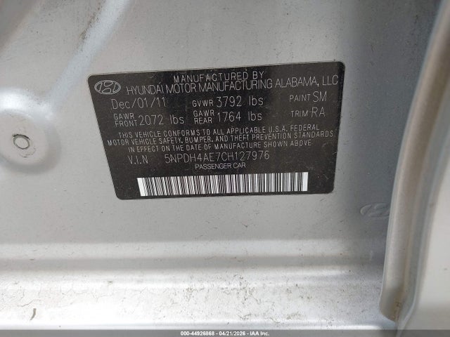 2012 HYUNDAI ELANTRA 5NPDH4AE7CH127976 Photo 8