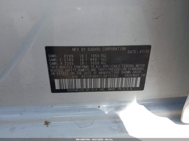 Продажа на аукционе авто 2020 Subaru Impreza Sedan, vin: 4S3GKAB67L3612165, номер лота: 44927054
