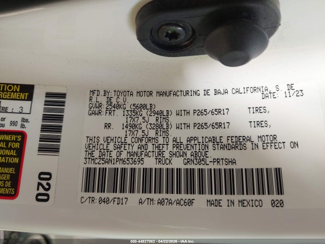 3TMCZ5AN1PM653695 Toyota Tacoma Trd Sport