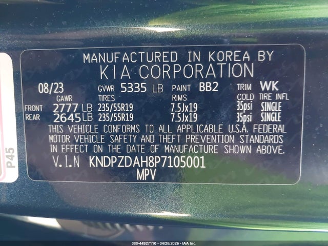 KNDPZDAH8P7105001 KIA Sportage Plug-in Hybrid X-line Prestige