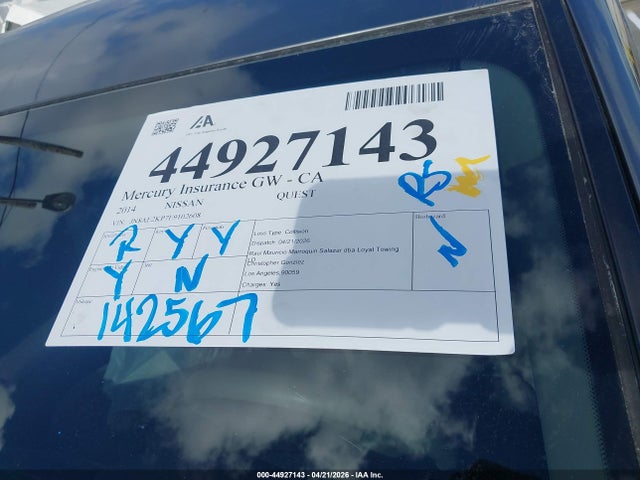 Nissan QUEST S 2014 JN8AE2KP7E9102608 Image 12