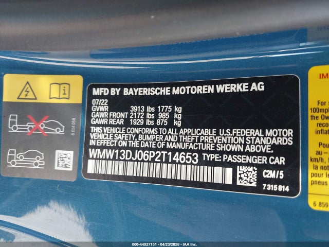 WMW13DJ06P2T14653 Mini Se Hardtop Cooper
