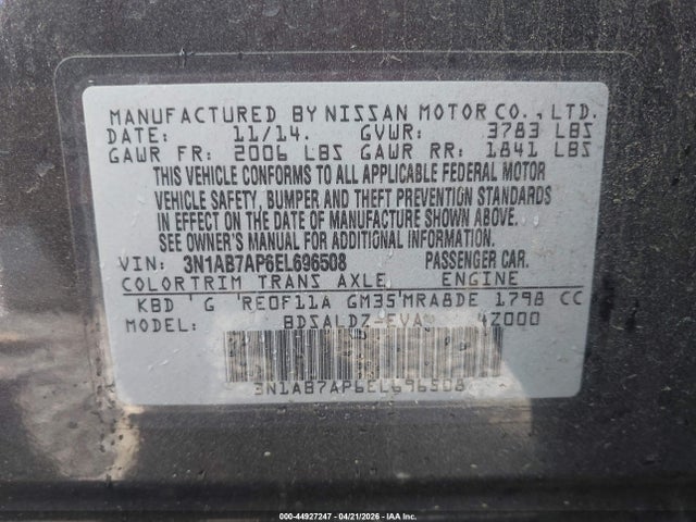 Nissan SENTRA SV 2014 3N1AB7AP6EL696508 Image 9