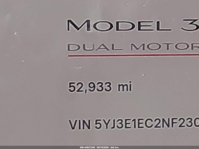Tesla Model 3 Performance Dual Motor All-wheel Drive 2022 5YJ3E1EC2NF230400 Image 15