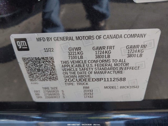 2GCUDEED8P1112588 Chevrolet Silverado 1500 4wd Short Bed Rst