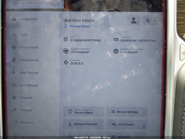 Tesla MODEL S 2015 5YJSA1H18FFP77092 Image 7