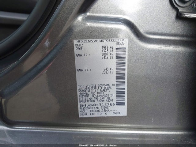 2024 Nissan Altima Sv Fwd მანქანა იყიდება აუქციონზე, vin: 1N4BL4DV6RN313766, აუქციონის ნომერი: 44927296
