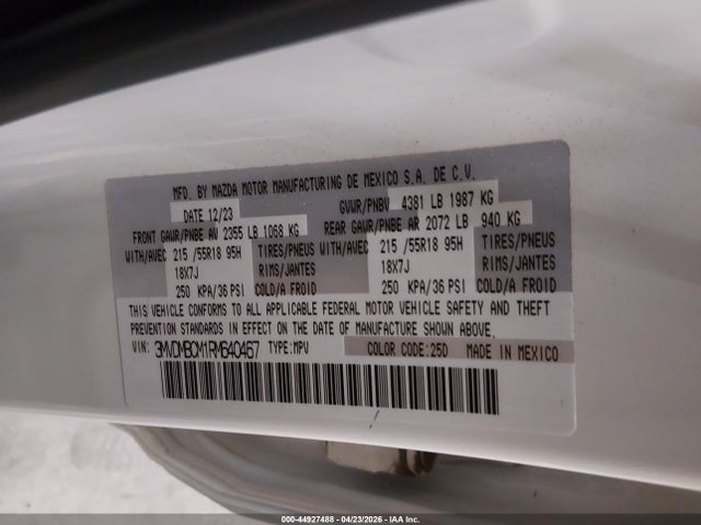 Продажа на аукционе авто 2024 Mazda Cx-30 2.5 S Preferred Package, vin: 3MVDMBCM1RM640467, номер лота: 44927488