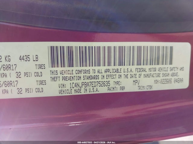 Продажа на аукционе авто 2014 Jeep Patriot Altitude, vin: 1C4NJPBA7ED752635, номер лота: 44927553
