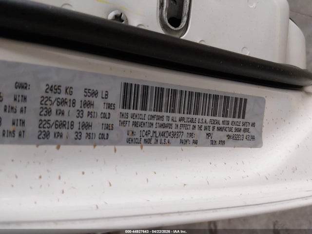 Aukcja sprzedaży 2019 Jeep Cherokee Altitude 4x4, vin: 1C4PJMLX4KD430377, numer aukcji: 44927643
