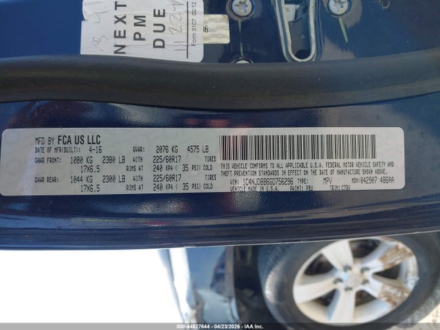 44927644 :رقم المزاد ، 1C4NJDBB6GD756296 vin ، 2016 Jeep Compass Sport مزاد بيع