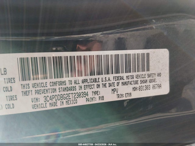 Продажа на аукционе авто 2014 Dodge Journey Sxt, vin: 3C4PDDBG2ET230394, номер лота: 44927709