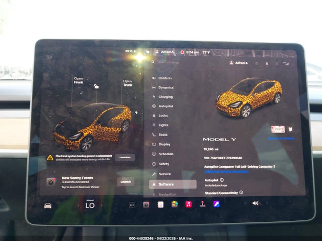 Продаж на аукціоні авто 2023 Tesla Model Y, vin: 7SAYGDEE7PA110646, номер лоту: 44928246