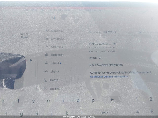 Aukcja sprzedaży 2023 Tesla Model Y Awd/long Range Dual Motor All-wheel Drive, vin: 7SAYGDEE5PF918609, numer aukcji: 44928263