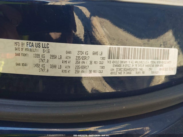 Aukcja sprzedaży 2017 Chrysler Pacifica Touring-l, vin: 2C4RC1BG0HR524779, numer aukcji: 44928278