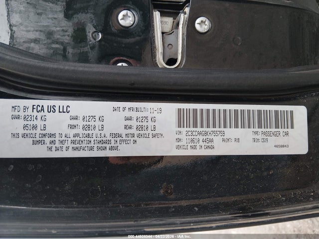 Продаж на аукціоні авто 2019 Chrysler 300 Touring, vin: 2C3CCAAG8KH755759, номер лоту: 44928344