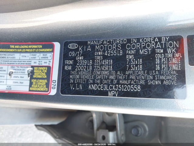 44928390 :رقم المزاد ، KNDCE3LCXJ5120558 vin ، 2018 Kia Niro Touring مزاد بيع