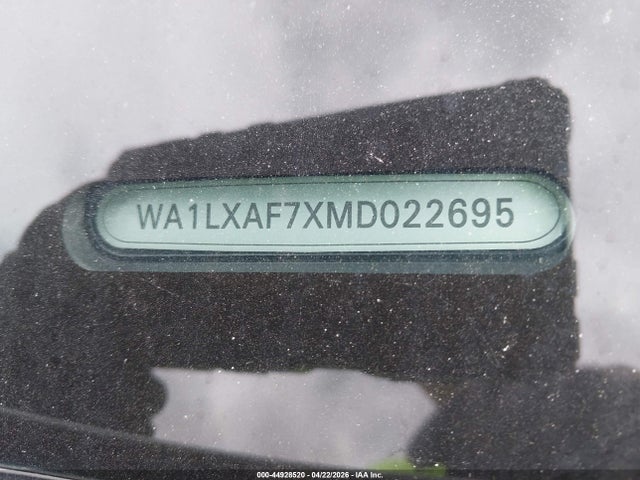 44928520 :رقم المزاد ، WA1LXAF7XMD022695 vin ، 2021 Audi Q7 Premium Plus 55 Tfsi Quattro Tiptronic مزاد بيع