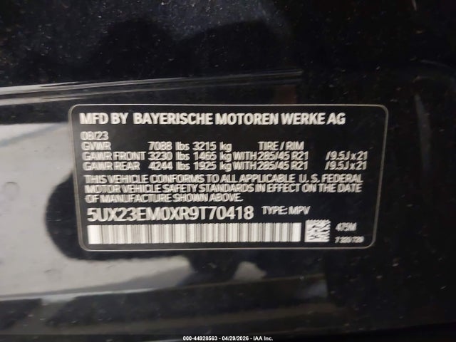 5UX23EM0XR9T70418 BMW X7 Xdrive40i