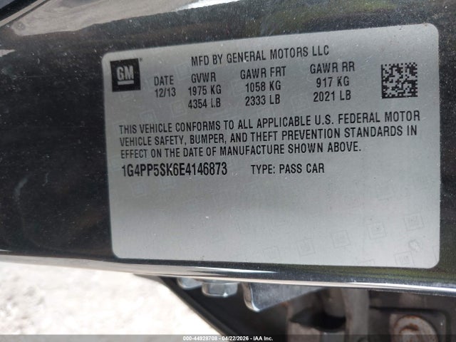 Продажа на аукционе авто 2014 Buick Verano, vin: 1G4PP5SK6E4146873, номер лота: 44928708