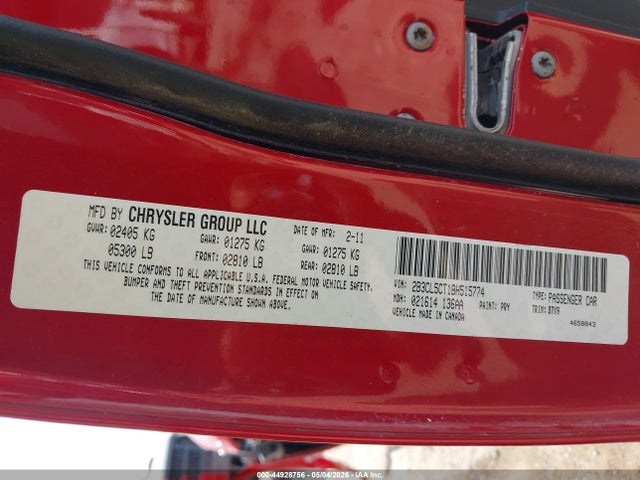 Продаж на аукціоні авто 2011 Dodge Charger R/t, vin: 2B3CL5CT1BH515774, номер лоту: 44928756