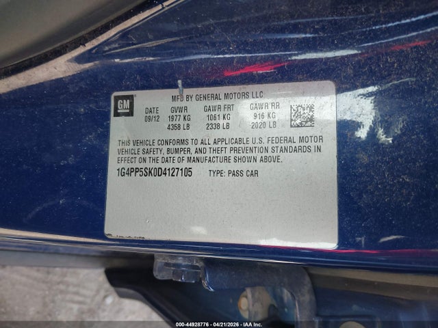Aukcja sprzedaży 2013 Buick Verano, vin: 1G4PP5SK0D4127105, numer aukcji: 44928776