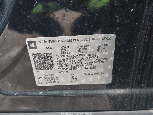 Продажа на аукционе авто 2018 Gmc Terrain Sle, vin: 3GKALTEX4JL341039, номер лота: 44928955