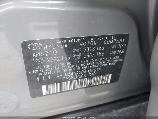 Aukcja sprzedaży 2023 Hyundai Ioniq 6 Limited, vin: KMHM54AA2PA036676, numer aukcji: 44929110