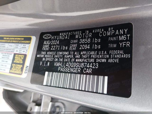 2025 Hyundai Elantra Se მანქანა იყიდება აუქციონზე, vin: KMHLL4DG9SU874423, აუქციონის ნომერი: 44929133