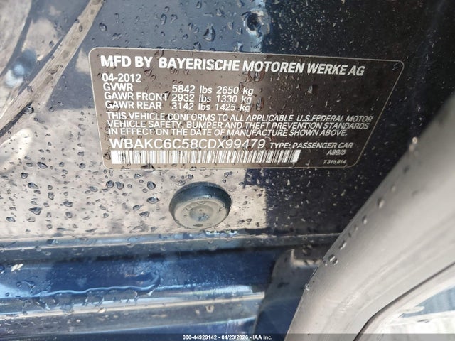 Auction sale of the 2012 Bmw 750i Xdrive, vin: WBAKC6C58CDX99479, lot number: 44929142