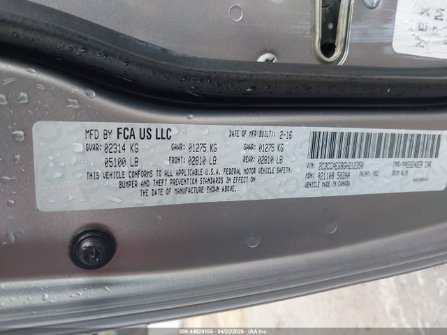 Продаж на аукціоні авто 2016 Chrysler 300c, vin: 2C3CCAEG8GH212350, номер лоту: 44929185
