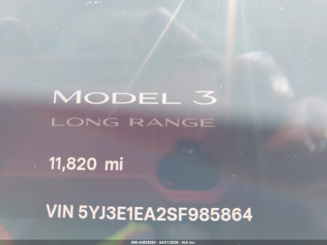 Aukcja sprzedaży 2025 Tesla Model 3 Long Range Rear-wheel Drive/standard Rear-wheel Drive, vin: 5YJ3E1EA2SF985864, numer aukcji: 44929263