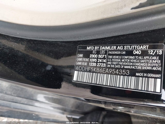 Продажа на аукционе авто 2014 Mercedes-benz E 350, vin: WDDHF5KB6EA954353, номер лота: 44929282